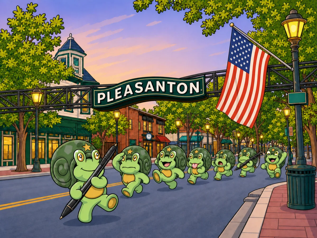Colorful ArtQuest illustration celebrating Pleasanton