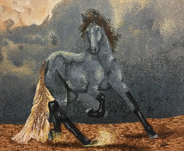 Enya Deng - Thunderous Horse created by art an art student at Pleasanton's Art Academy, Oam Studios.